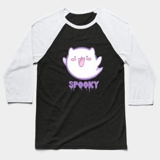 Spooky Ghost Cat Baseball T-Shirt